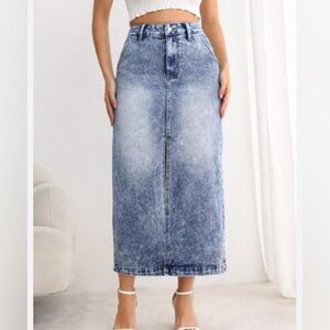 Wash Lab Maxi Jean skirt